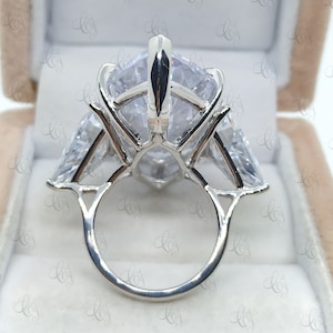 Wonderful 100 CT 42x20MM Large Marquise Engagement Cocktail Ring 925 Sterling Silver - Sparkle Ring - Luxury Ring - Party Ring- Gift For Her image 4