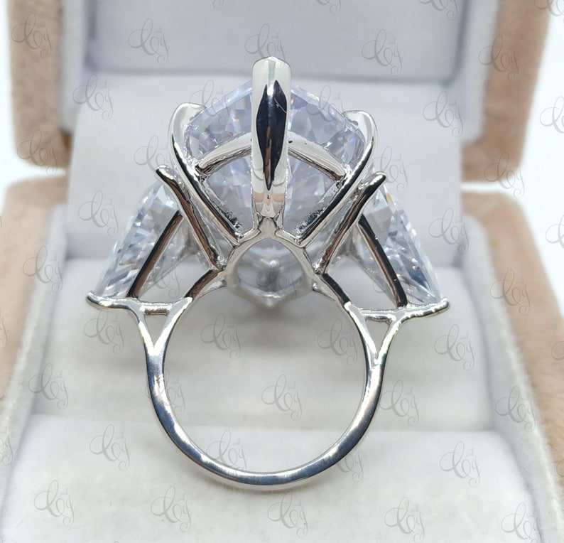 Wonderful 100 CT 42x20MM Large Marquise Engagement Cocktail Ring 925 Sterling Silver - Sparkle Ring - Luxury Ring - Party Ring- Gift For Her image 4