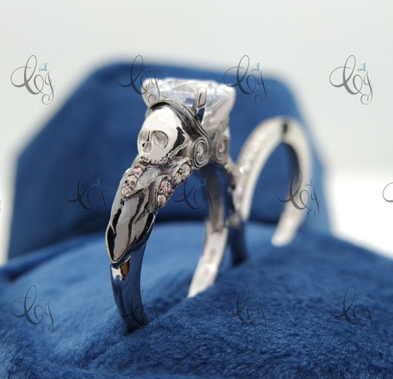 Skull engagement ring etsy best sale