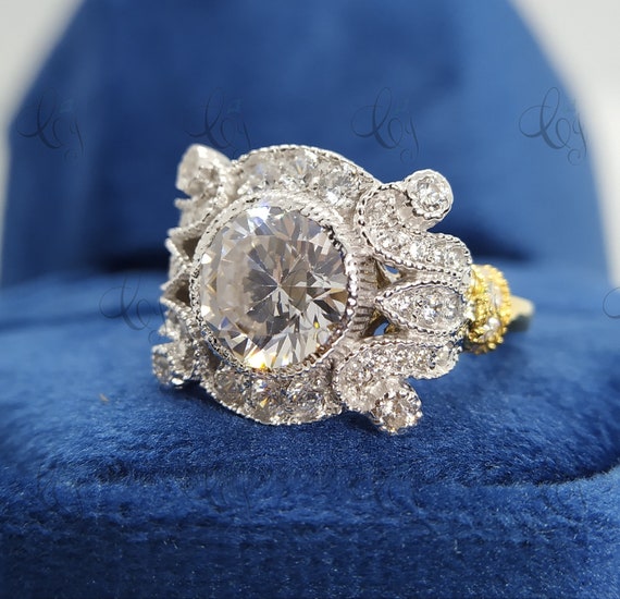 Buy Victorian Jewelry Natural Rose Cut Diamond & Uncut Diamond Polki 925 Sterling  Silver Victorian Vintage Handmade Diamond Ring Jewelry Online in India -  Etsy