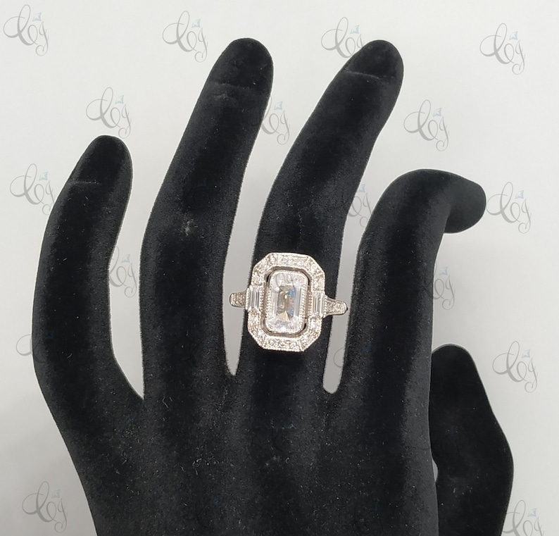 Bague Femme GR En Argent Sterling 925 Avec Pierre Transparente - Taille 8 - Occasion