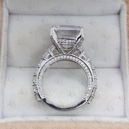 Huge 12 Ct Solitaire Asscher Cut Wedding Engagement Women's Ring 925 Sterling Silver - Cocktail Ring - Party Ring - Unique shops Gift For Her