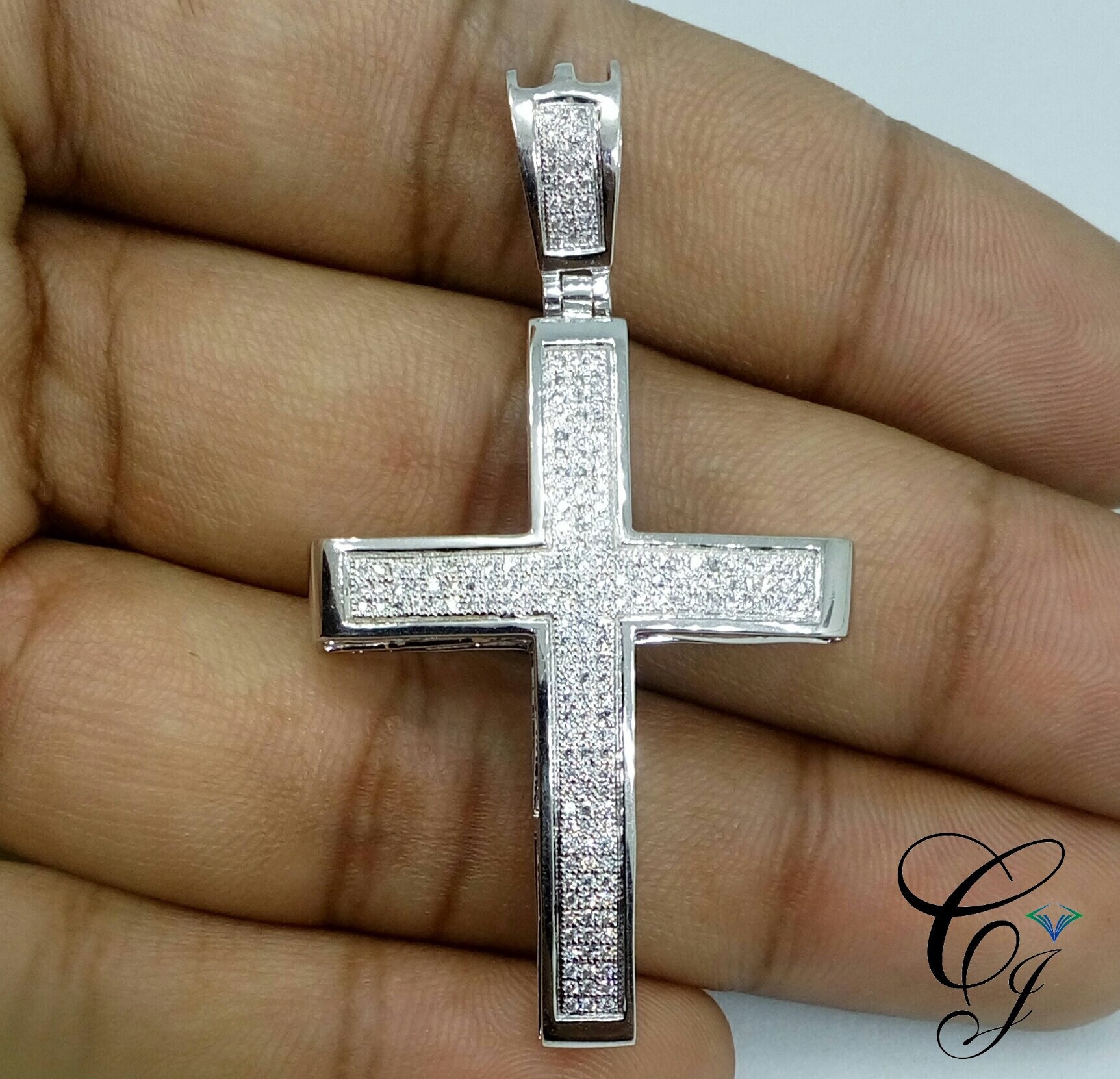 Jesus Cross Religious Crucifix Charm Pendant in Solid 925 Sterling ...