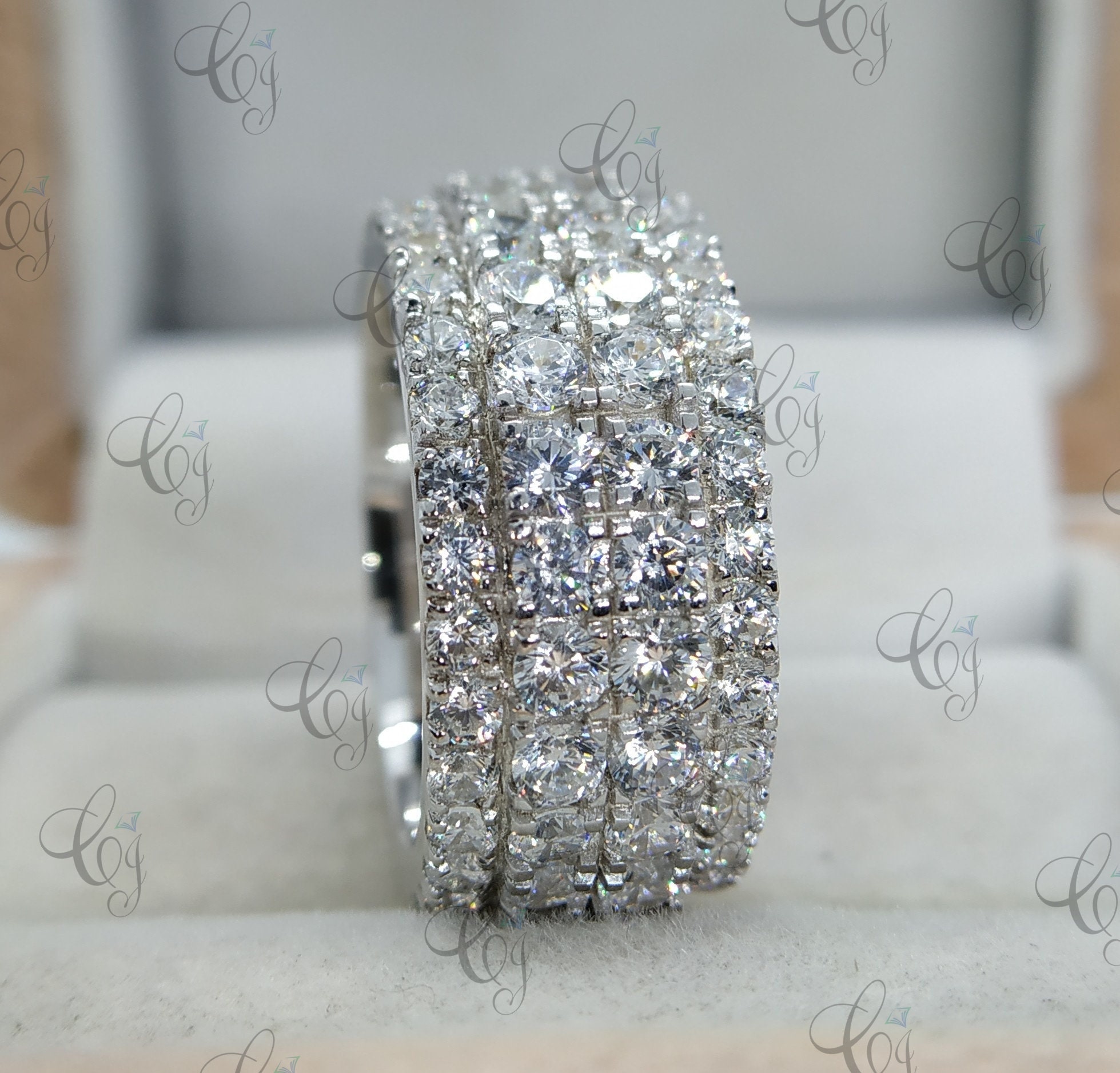 Anello Pave Di Diamanti Etsy Sweden