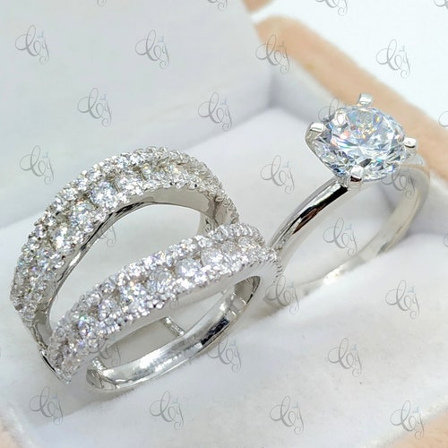 2.00 CT White Round Cut Diamond Engagement Wedding Men's Boy's Ring 925 Silver 
