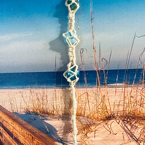 Macrame Glass Ball Hanger Etsy