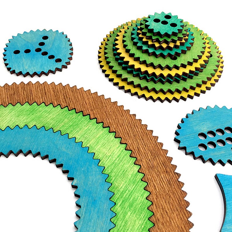 wooden spirograph set