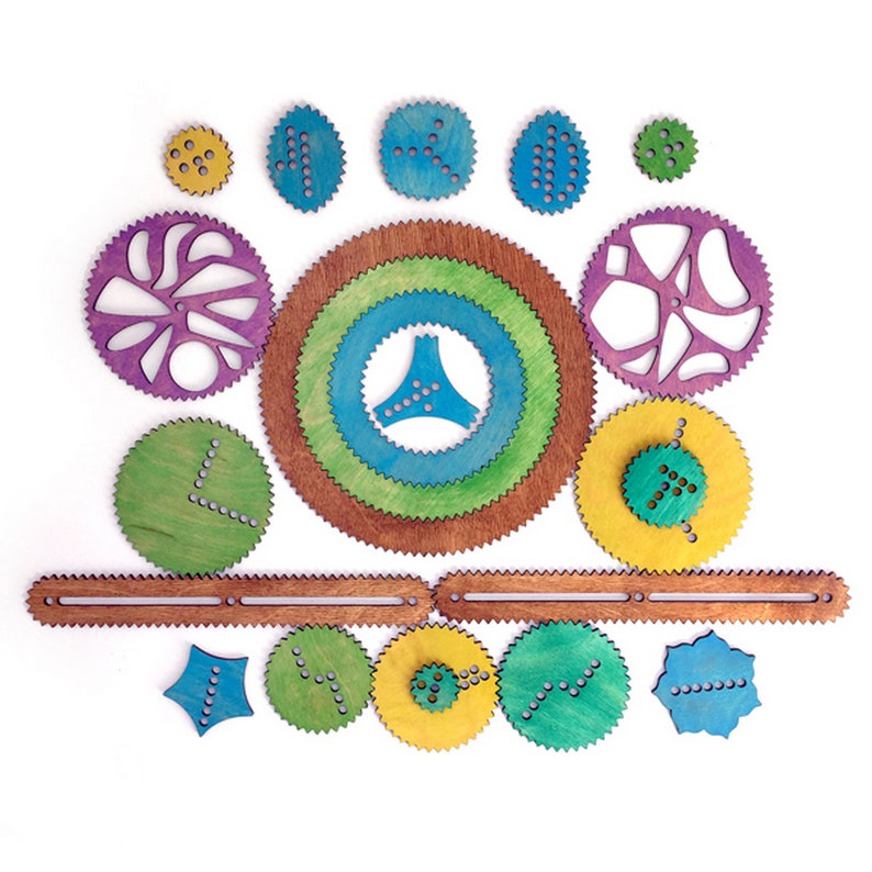 wooden spirograph set