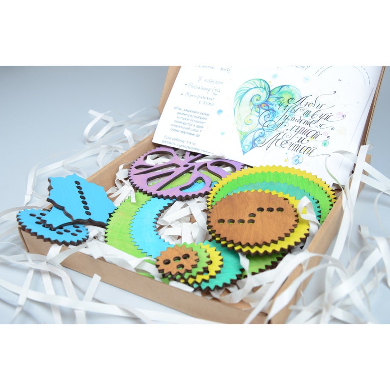 wooden spirograph set