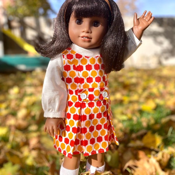 1960’s Mod Jumper and Blouse dress for 18" Dolls American Girl Pleasant Company Melody, Mary Ellen, Julie