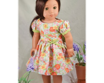 Retro 1950's Pink\Orange\Green Easter Dress for 18" doll American Girl Pleasant Company Maryellen