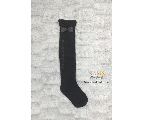 baby girl black knee high socks
