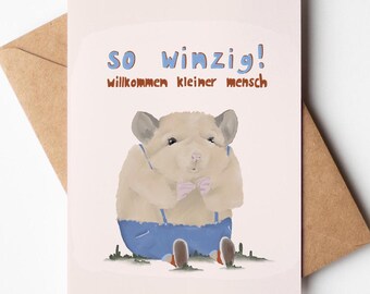 Greeting card "so tiny" . Baby . Birthday . Birth . Welcome . Mom . Pregnancy . Family . Newborn