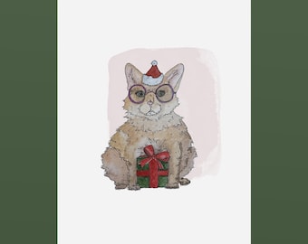 Postcard "Christmas Cat" . cat . Christmas . Advent season . Merry Christmas . holidays