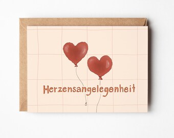 Greeting card "A Matter of the Heart." Love. Anniversary. Friendship. Funny. Wedding. Wedding Anniversary. Registry Office. Celebration. Valentine's Day