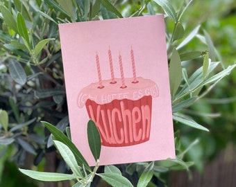 Postcard "I hope there is cake" . Birthday. Party. happy. Pie. Weekend. nice day . cute. Cupcake. Muffin