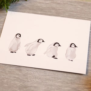 Postcard Penguins . Winter. Snow. cute image 3