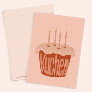 Postal "Espero que haya pastel". Cumpleaños. Fiesta. Feliz. Pastel. Fin de semana. Día bonito. Precioso. Magdalena. Muffin.