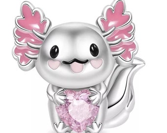 Axolotl Heart 925 Sterling Silver Pandora Fit Charm