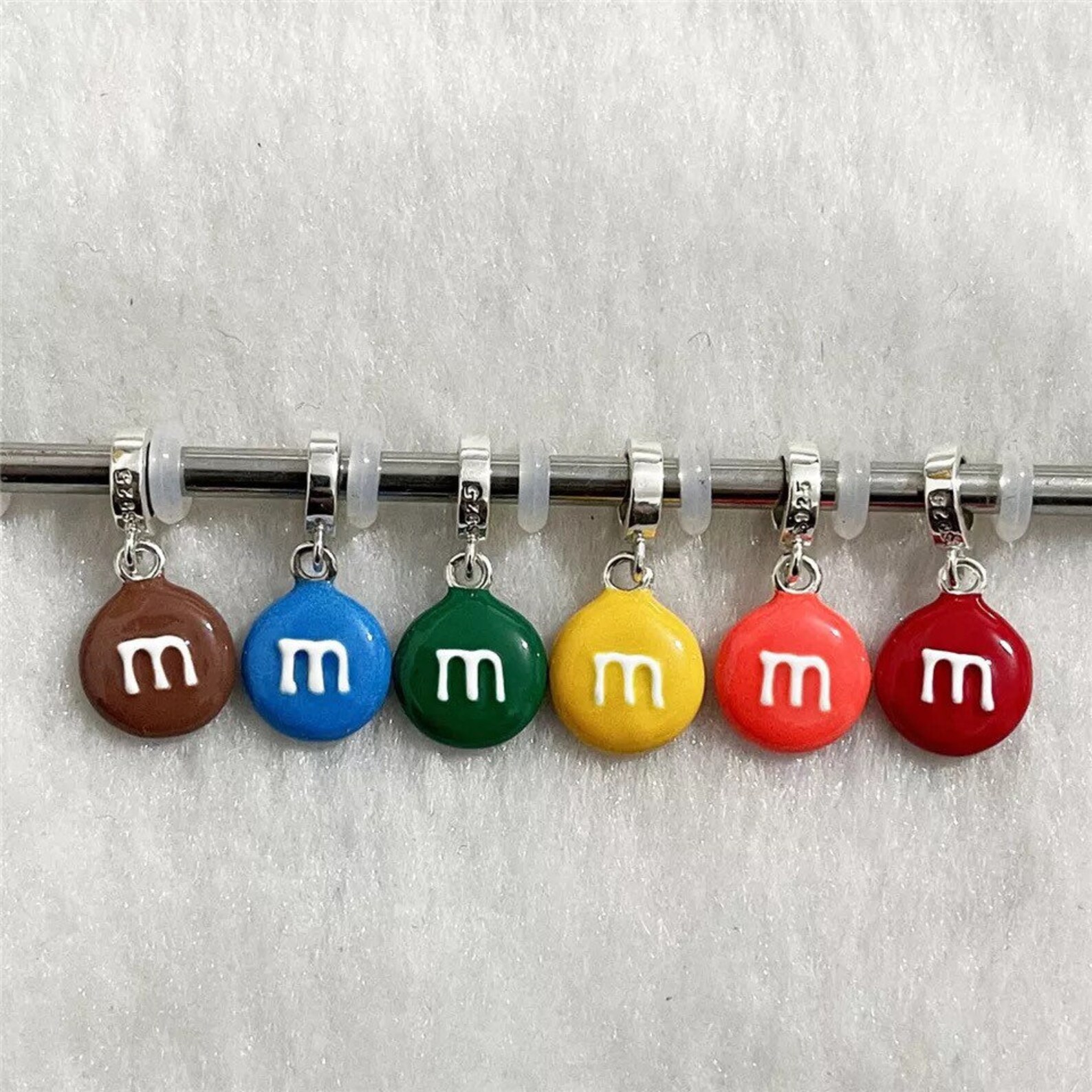 M&M Chocolate 925 Sterling Silver Pandora Fit Charm Etsy