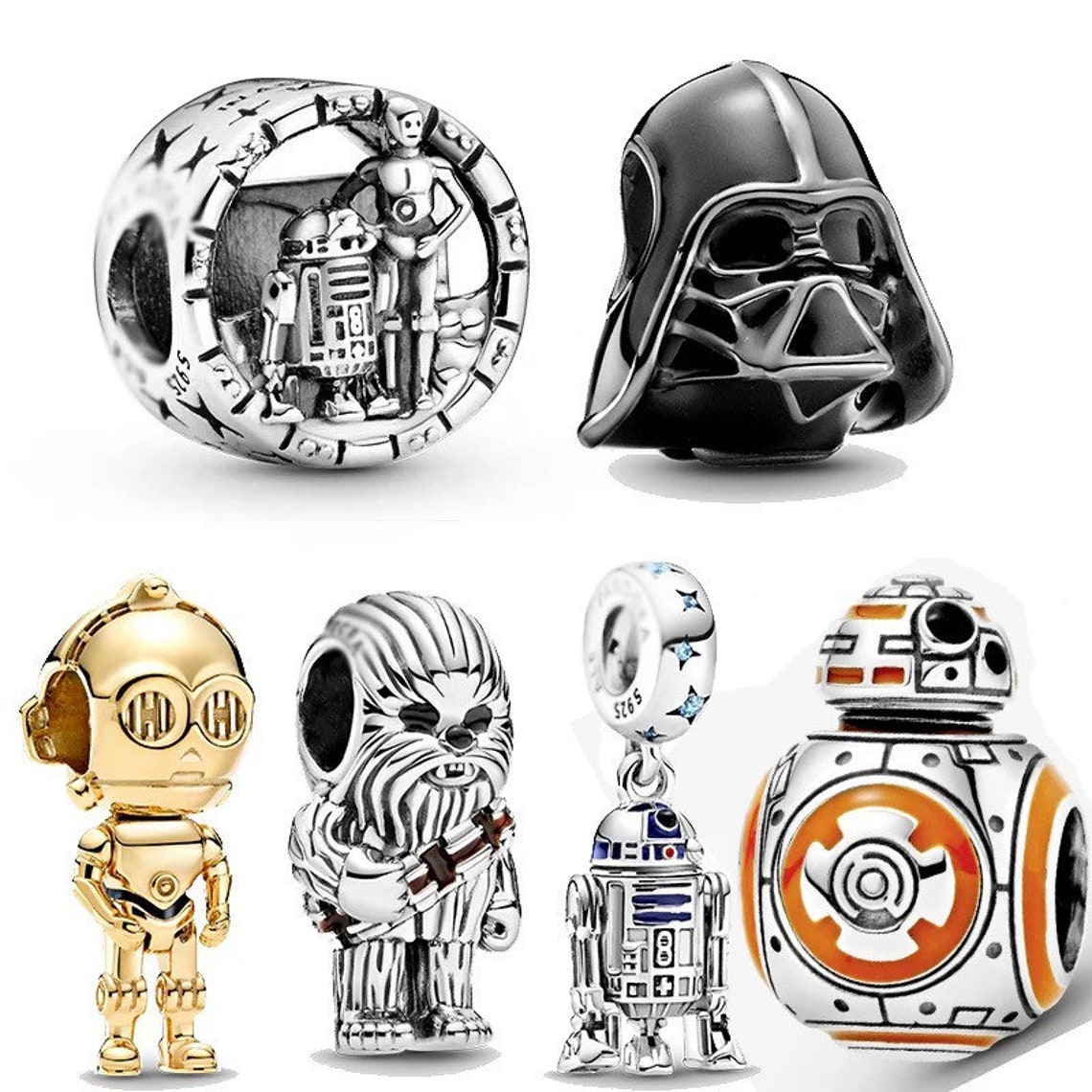 Baby Yoda 925 Sterling Silver Pandora Fit European Bead Charm Etsy