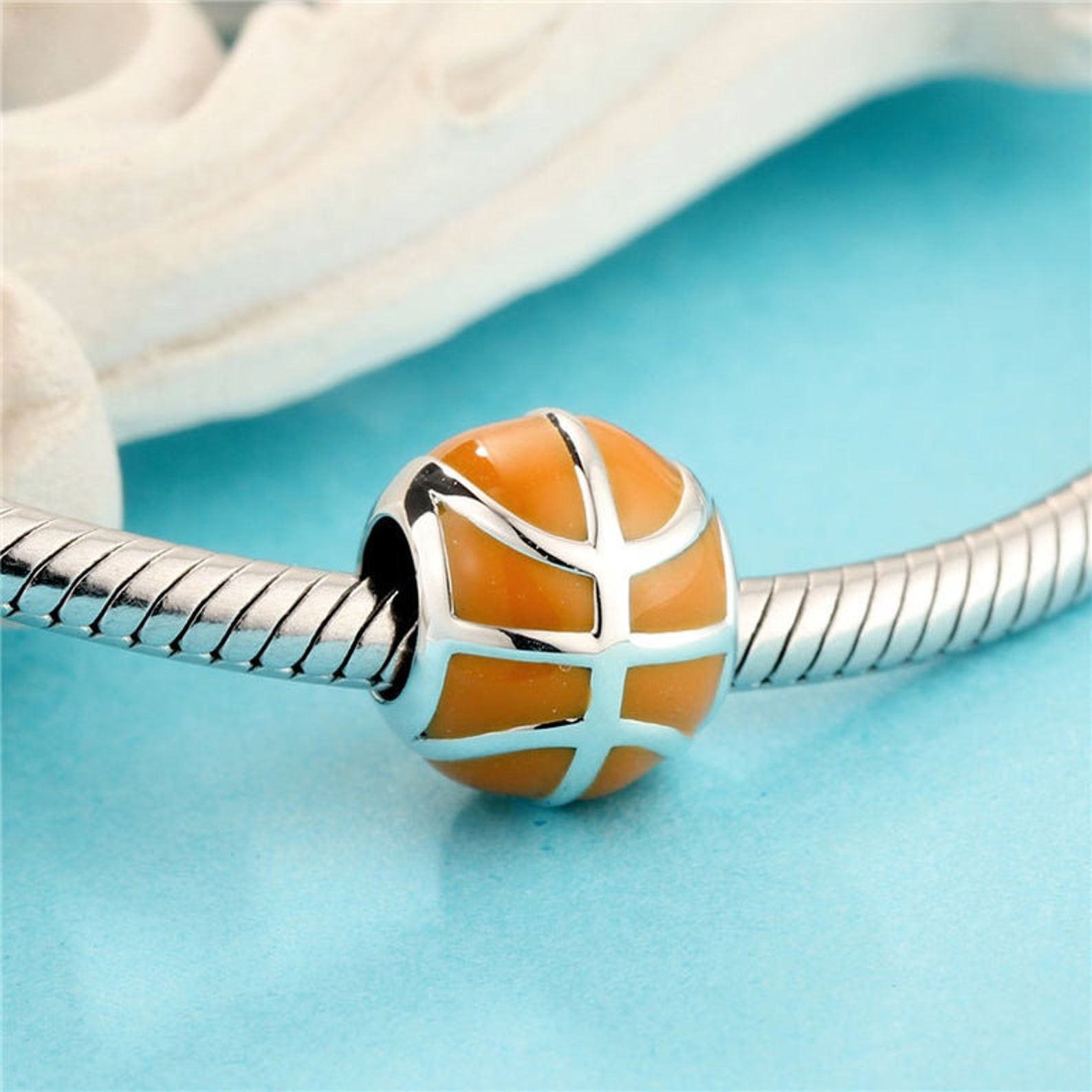 Basketball 925 Sterling Silver Pandora Fit Charm Etsy