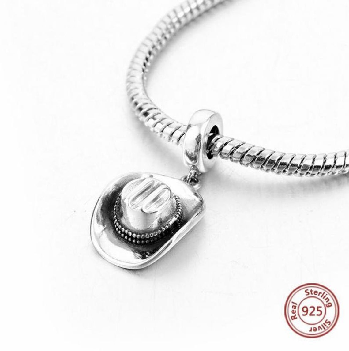 Cowboy Hat 925 Sterling Silver Pandora Fit Charm Etsy
