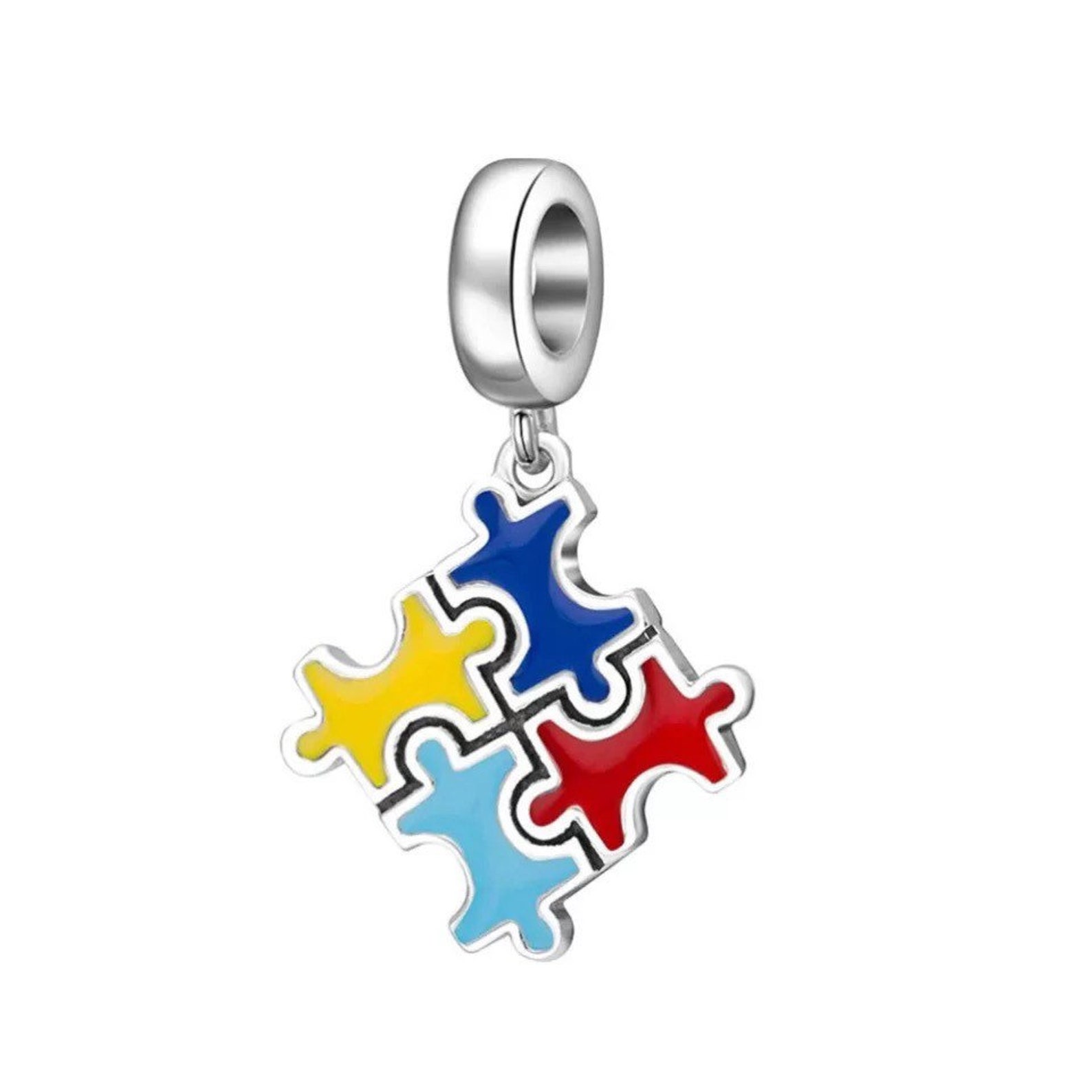 Puzzle Pieces 925 Sterling Silver Pandora Fit Charm Etsy