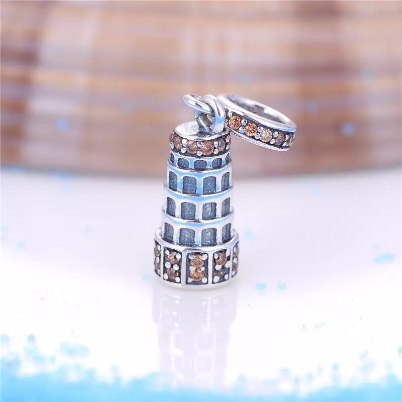 inclinada de Pisa 925 Silver Pandora Fit Charm - Etsy España