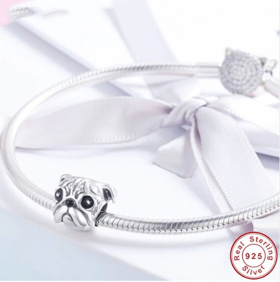 Pug Dog 925 Sterling Silver Pandora Fit Charm