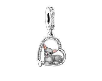 Chihuahua Dog 925 Sterling Silver Pandora Fit Charm