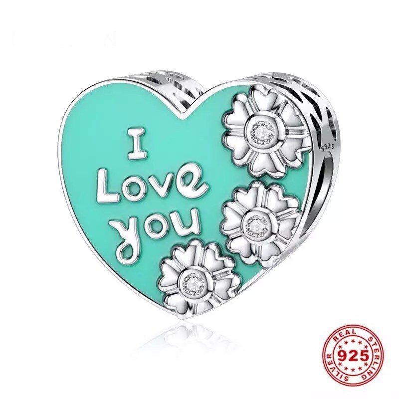 I Love You Heart 925 Sterling Silver Pandora Fit Charm Etsy