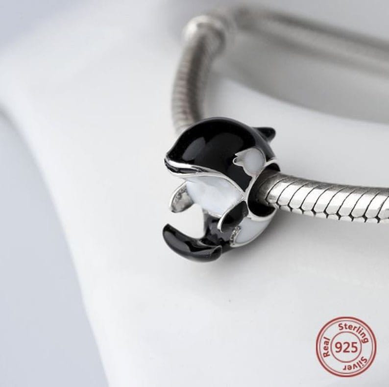 Orca 925 Sterling Silver Pandora Fit Charm Etsy