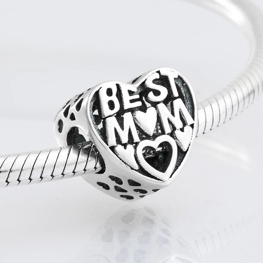 Best Mom Heart 925 Sterling Silver Pandora Fit Charm - Etsy