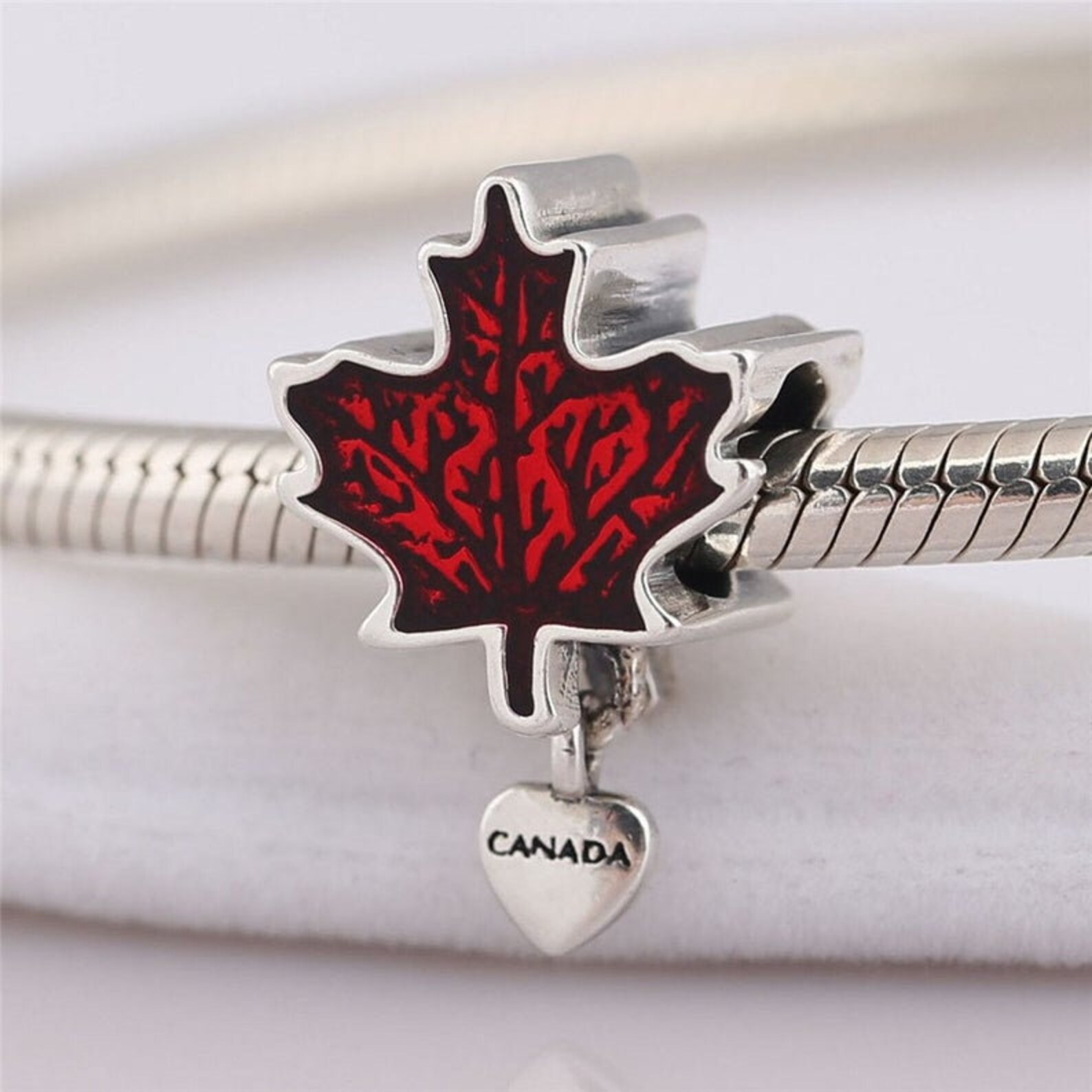 Canada Maple Leaf 925 Sterling Silver Pandora Fit Charm Etsy