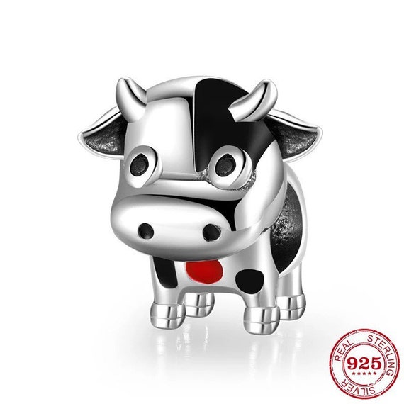 Cute Cow 925 Sterling Silver Pandora Fit Charm 