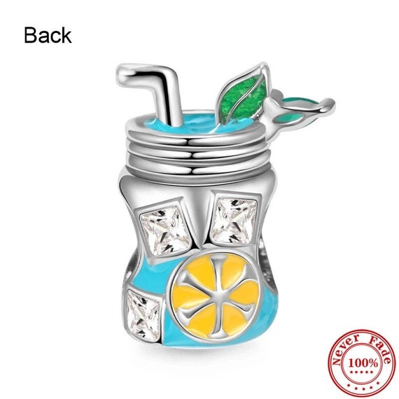 New! Lemon Straw Charms Lemonade Mason Jar Shaped Drinking Straw