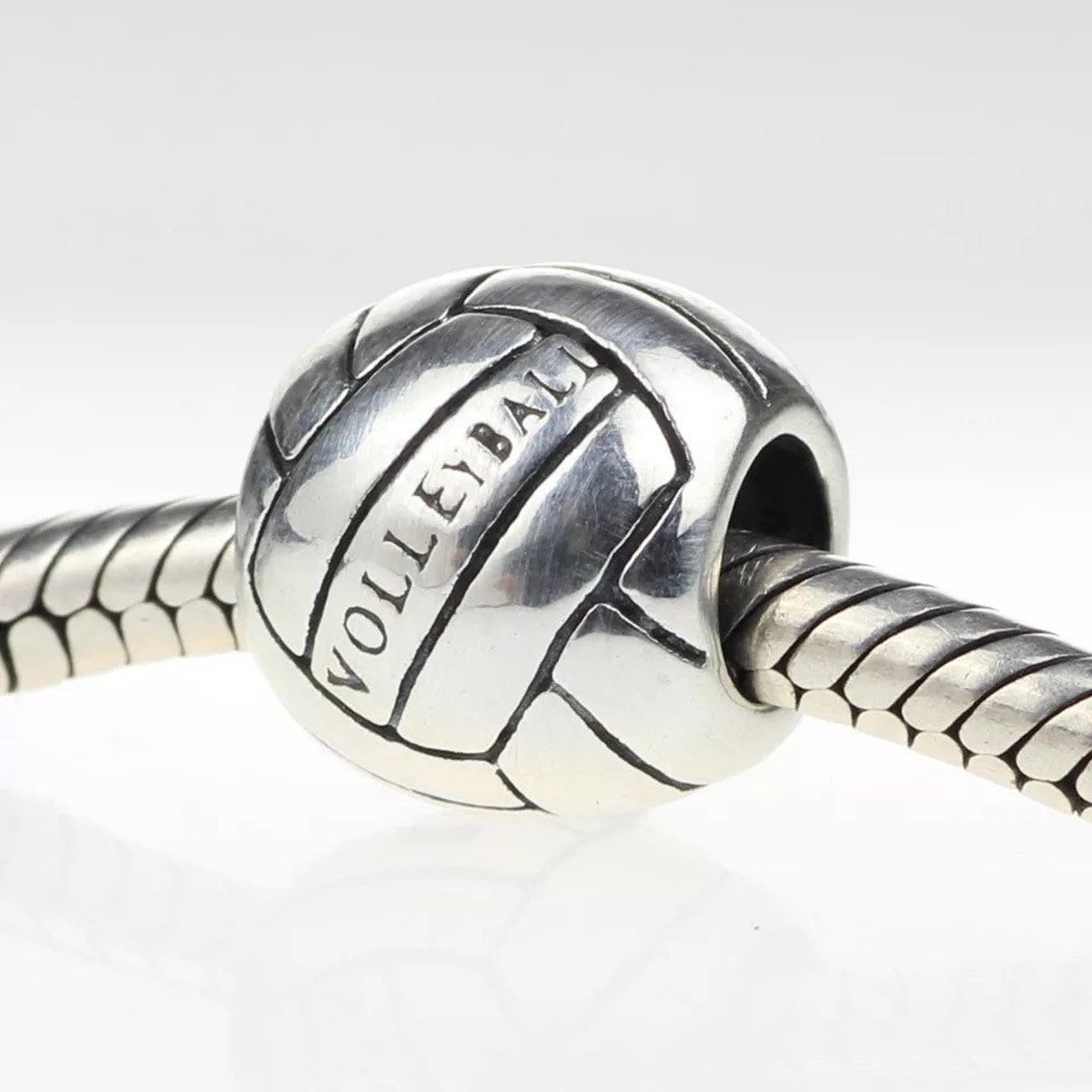 Volleyball 925 Sterling Silver Pandora Fit European Bead Charm Etsy
