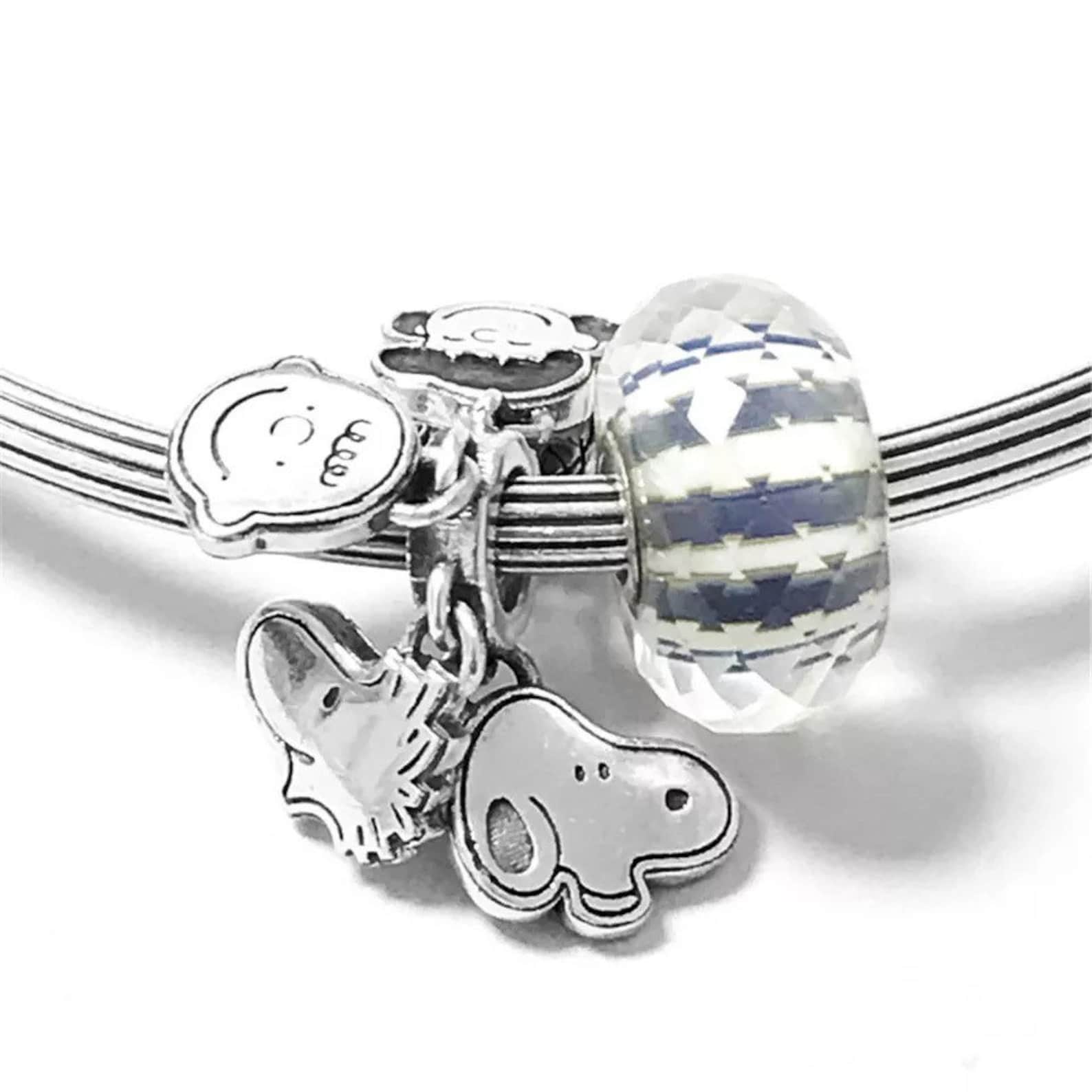 Snoopy 925 Sterling Silver Pandora Fit Charm Etsy