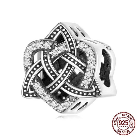 Celtic Knot Heart 925 Sterling Silver Pandora Fit Charm 