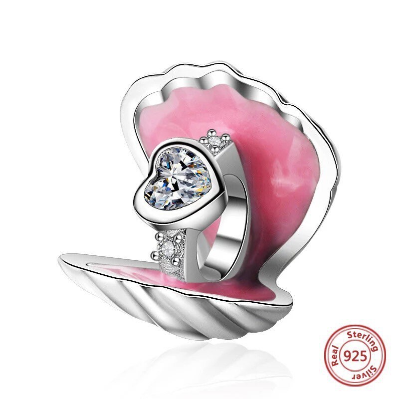 Ring in Seashell 925 Sterling Silver Pandora Fit Charm Etsy