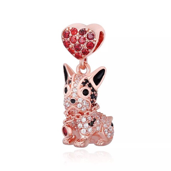 Rose Gold Dog 925 Sterling Silver 