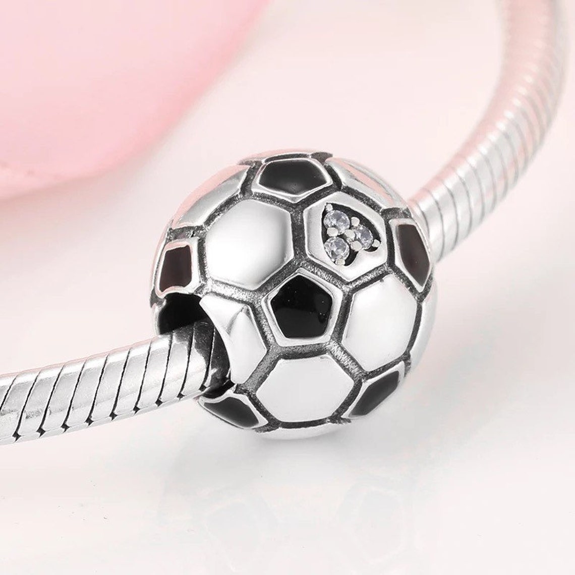 Soccer Ball 925 Sterling Silver Pandora Fit Charm Etsy