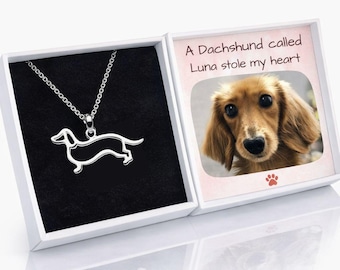 Sterling Silver Dachshund Necklace | Sausage Dog Pendant | Personalised Dog Lover Gift
