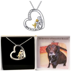 Dog Memorial Necklace Personalised | Dog Loss Gift for women and children | In Memory of Dog | Pet Dog Memorial Jewellery