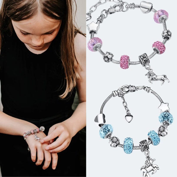 Children's Unicorn Charm Bracelet | Child's Bracelet Birthday Gift | Children age 3 - 16 | Girl's Bracelet for Kids | Toddler Bracelet