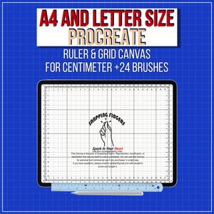 Procreate A4 and letter size Ruler and Grid Canvas for printing purpose, ipad and iphone for Cm measurement
