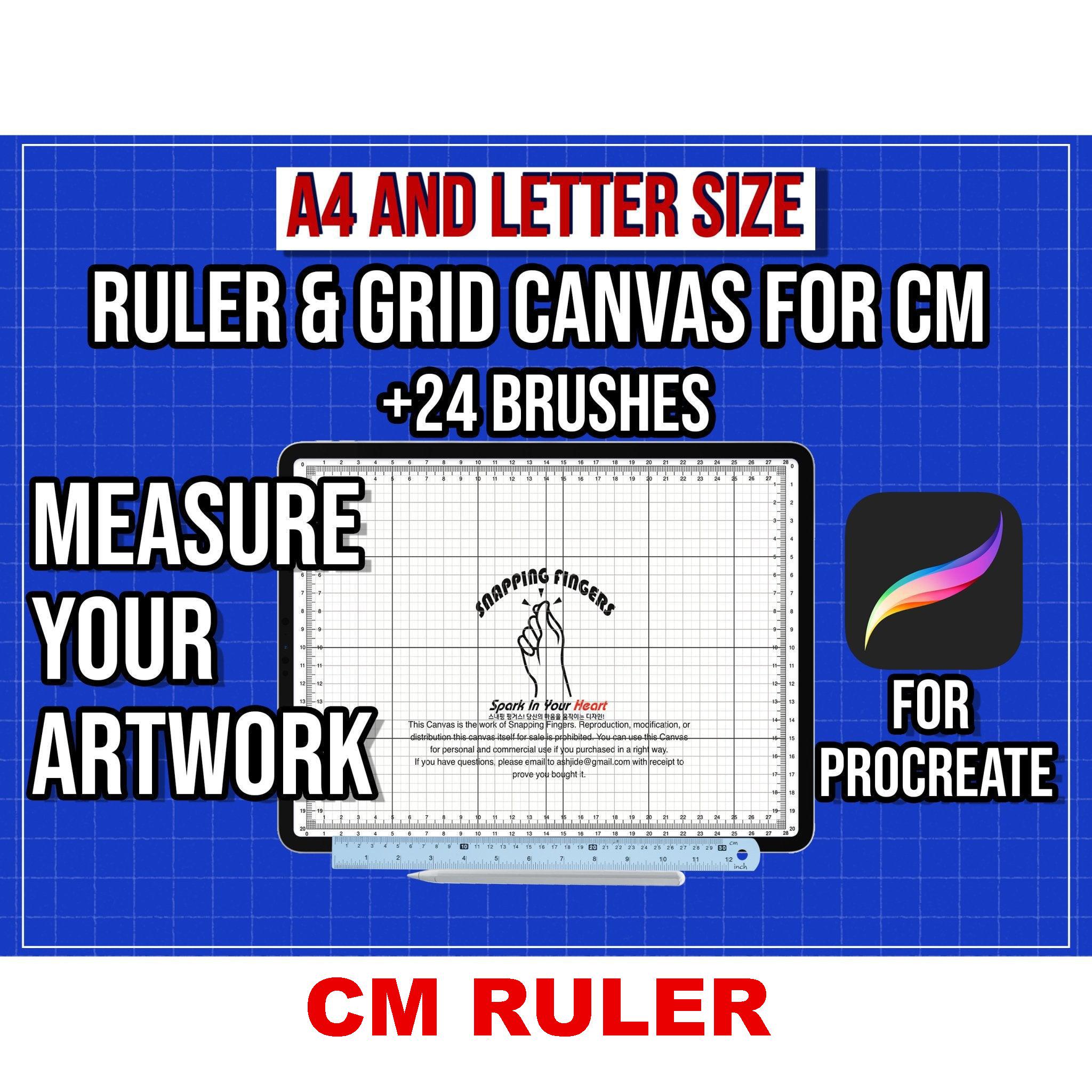 Procreate Ruler Grid Canvas: A4/letter Size + 24 Brushes for ...
