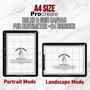 Procreate A4 size Ruler and Grid Canvas for printing purpose, ipad and iphone for Cm measurement