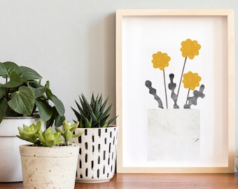 Dandelion Art, Floral Poster, Minimalist Dandelion, Plant Poster, Botanical Poster, Modern Floral Print, Flowers Poster, Minimal Nature Art